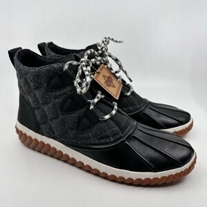 Skechers Womens SZ 9 Jagged Pond Moodspace Boot Sneakers Lace Up Rain/Snow Black